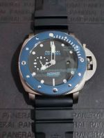 Best Quality Replica Panerai Submersible Blue Bezel Black Face Watch 